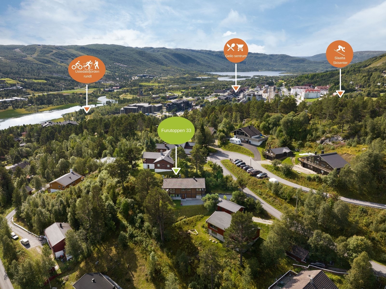 Det er også kort vei til tur- og skimuligheter. Galleribilde