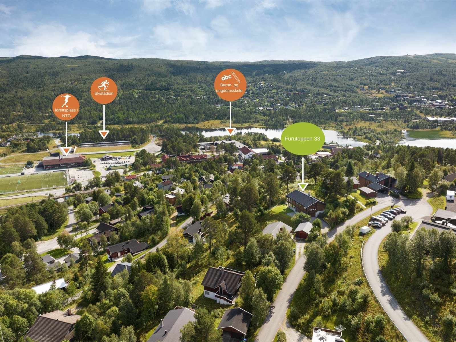 Herfra er det kort vei til skole, NTG, idrettshall, barnehage og sentrum. Galleribilde