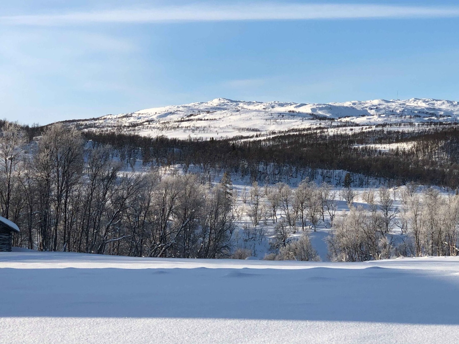 Fra tomteområdet mot Skarvan og fjellene rundt Galleribilde