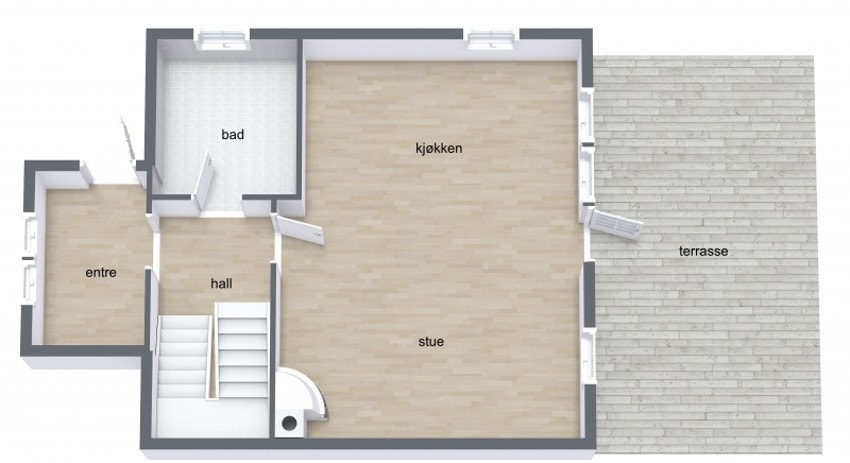Plantegning 1.etg Galleribilde
