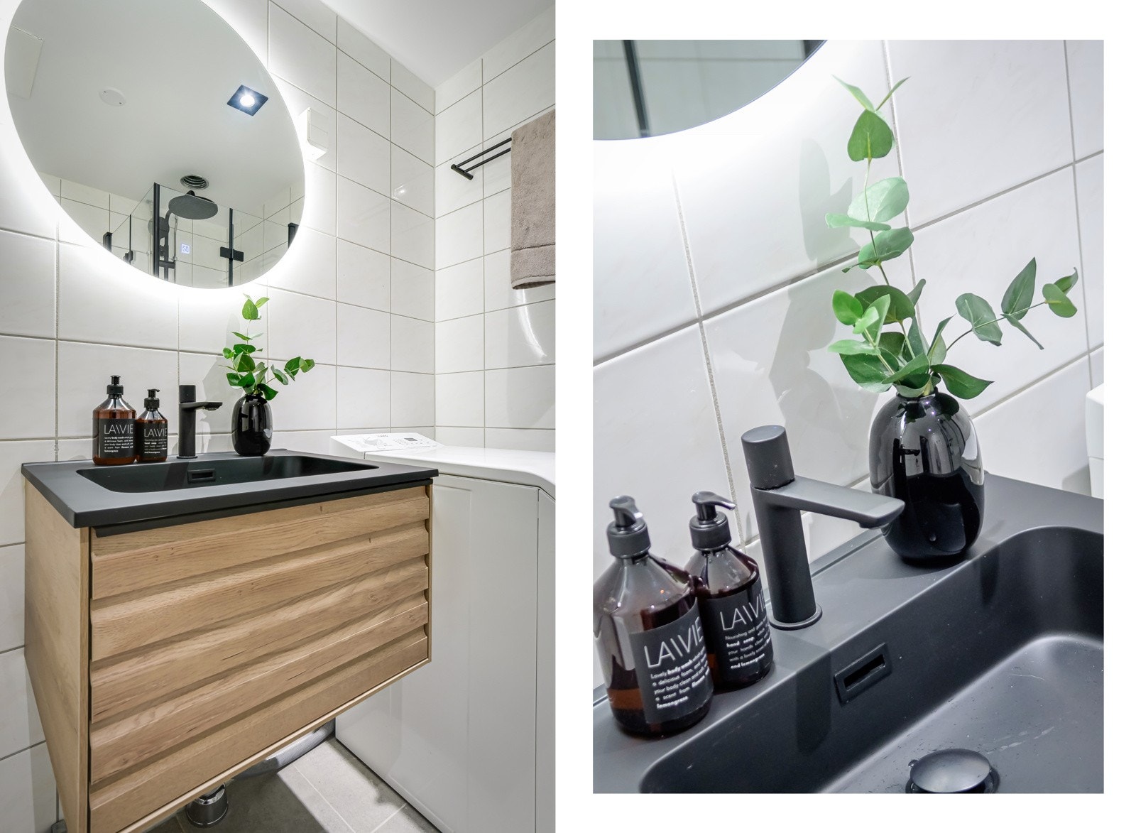 Badet er oppgradert i 2023/2024 med nye fliser på gulv samt ny innredning. Galleribilde