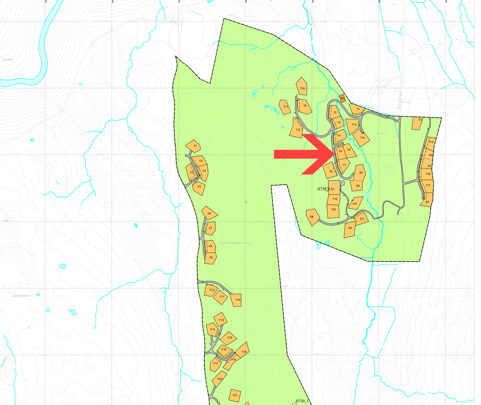 Tomt T6 markert Galleribilde