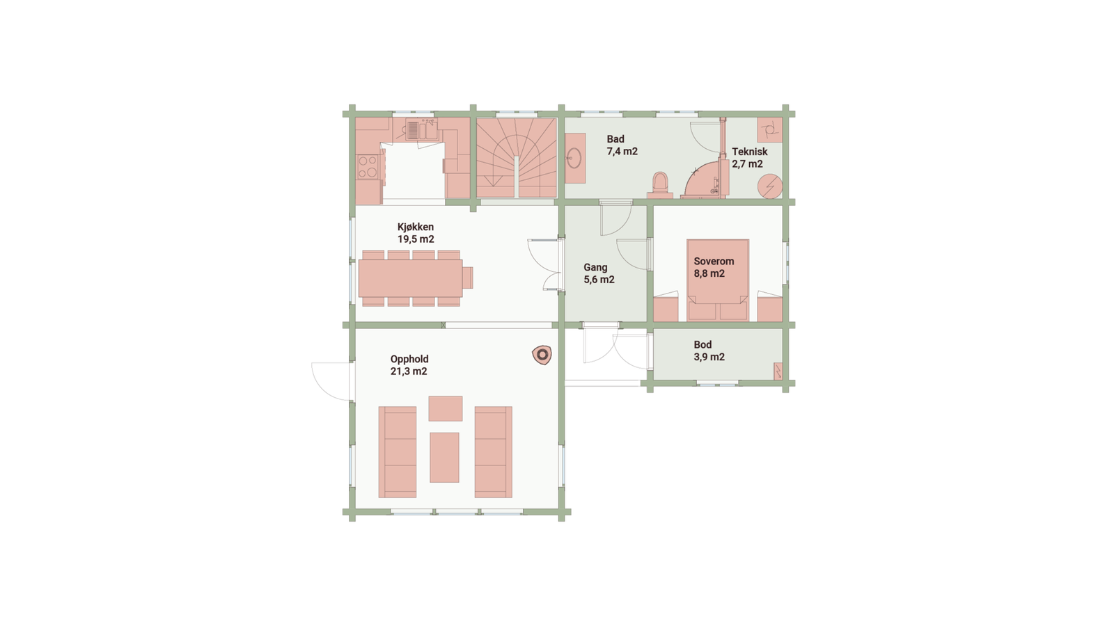 Plantegning hovedetasje Galleribilde