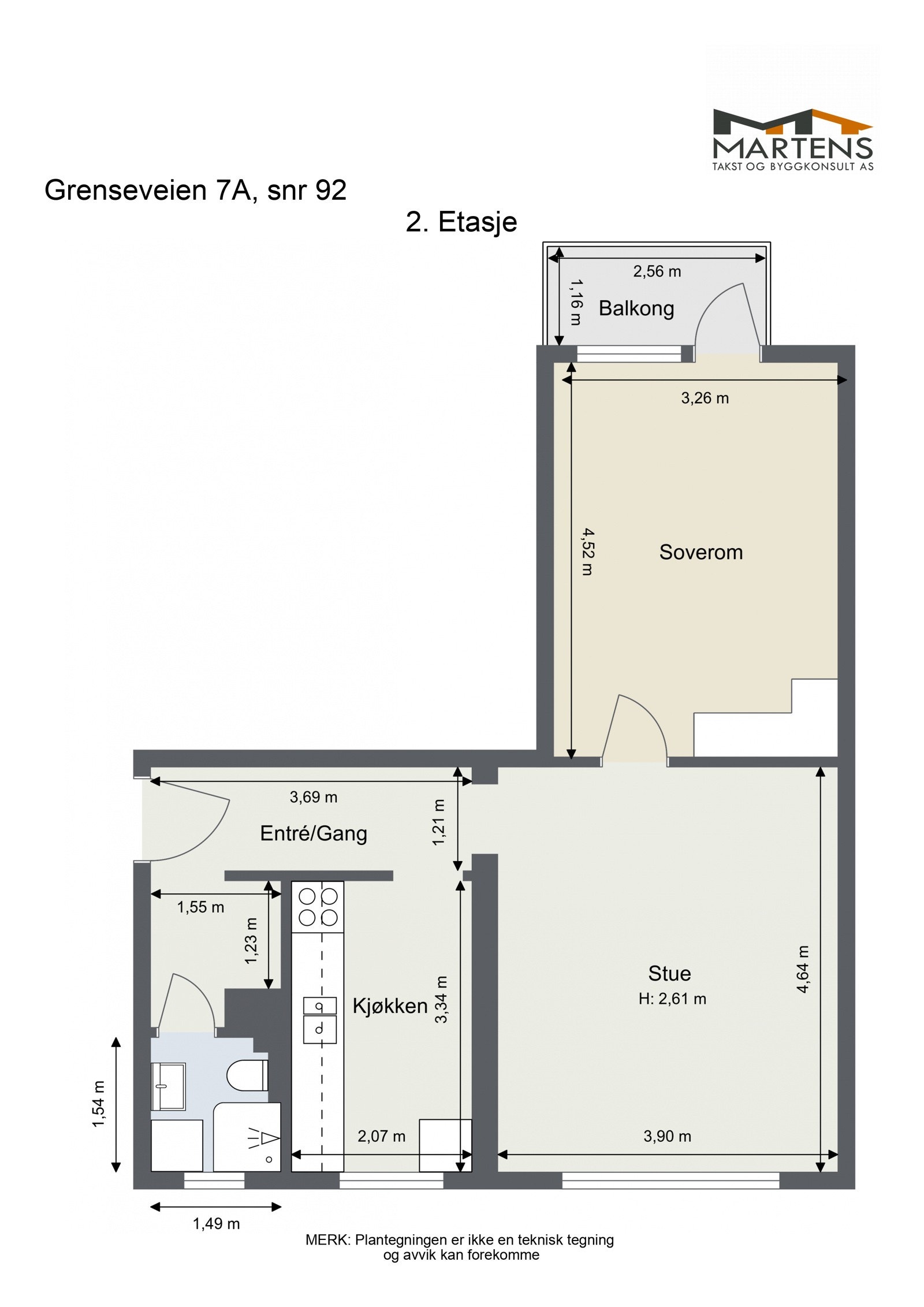 Plantegning | Leiligheten ligger i 2. etasje. Galleribilde