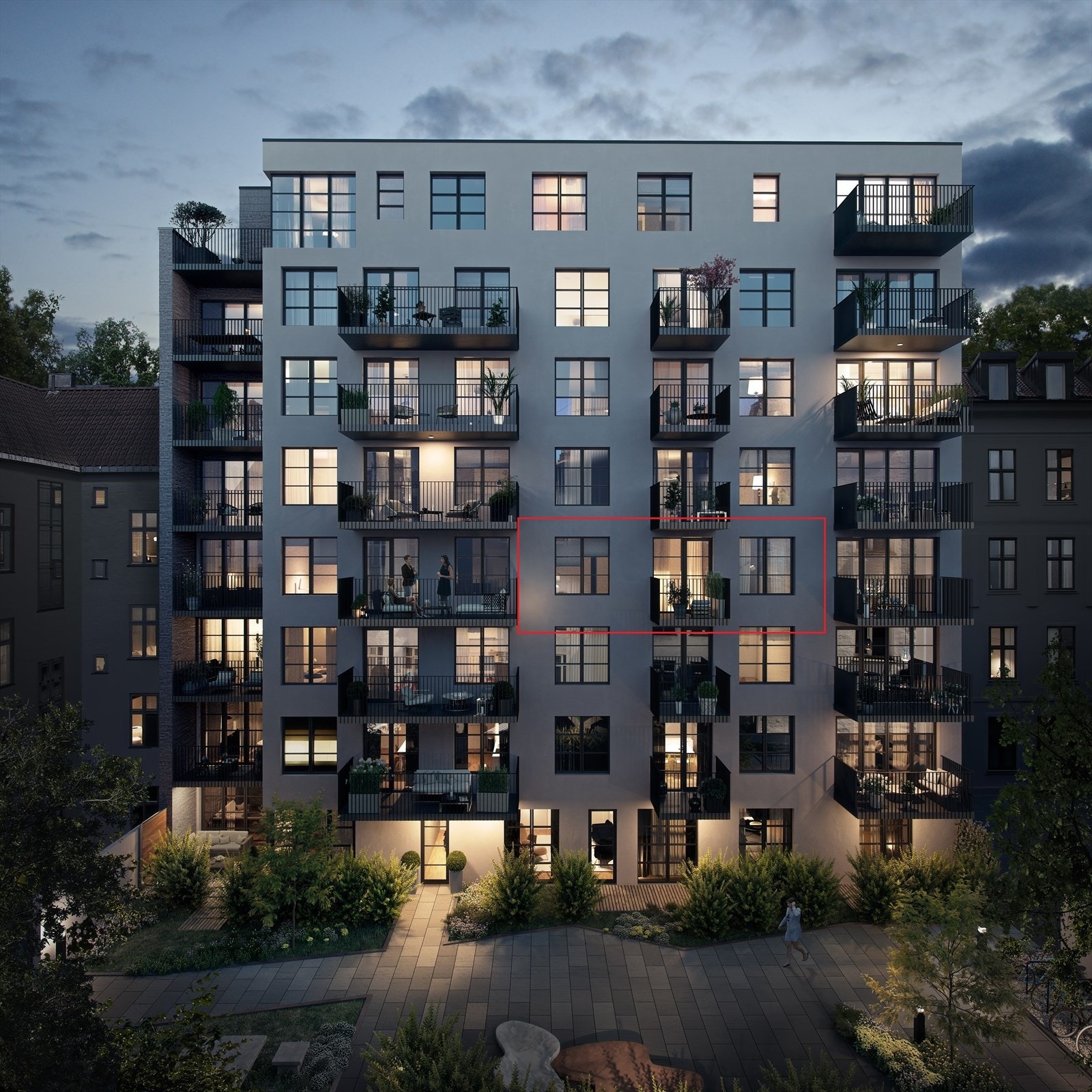 Fasade G55 bakgaard. Galleribilde