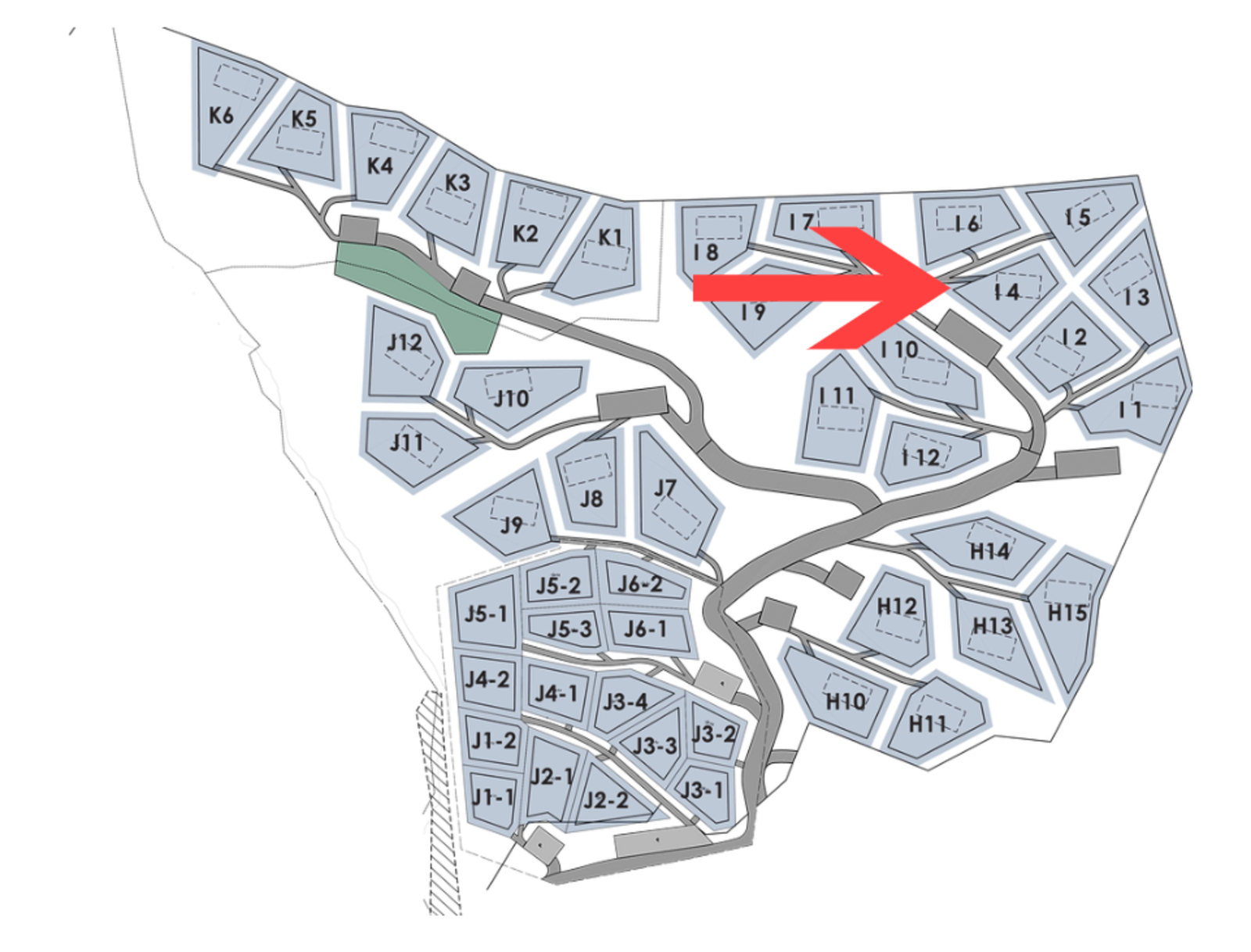 Tomt I4 markert Galleribilde