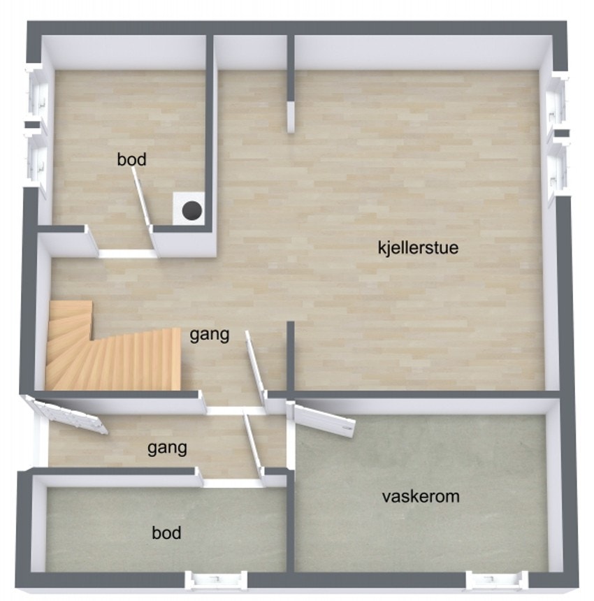 Plantegning kjeller. Galleribilde