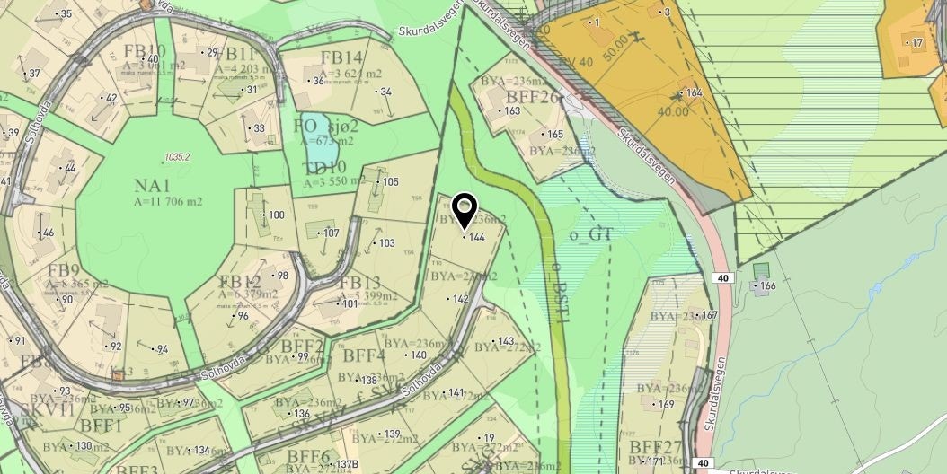 Oversiktskart - Plassering av tomt 11 er markert med svart pil Galleribilde