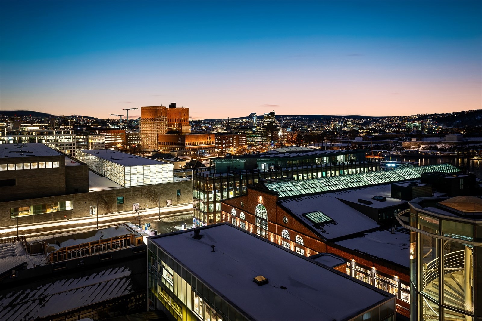 Utsikt fra takterrasse. Galleribilde