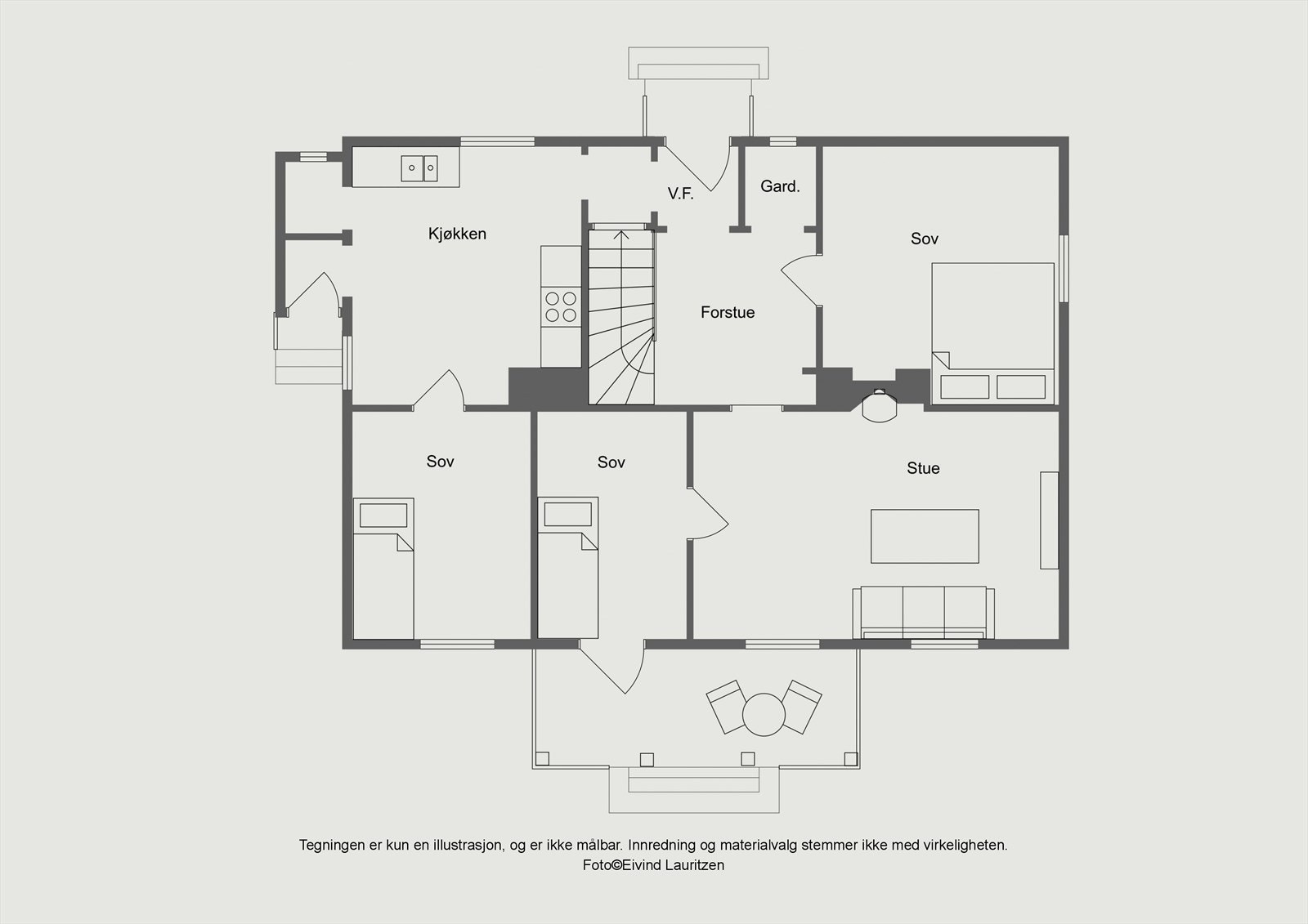 Plantegning 1. etasje Galleribilde