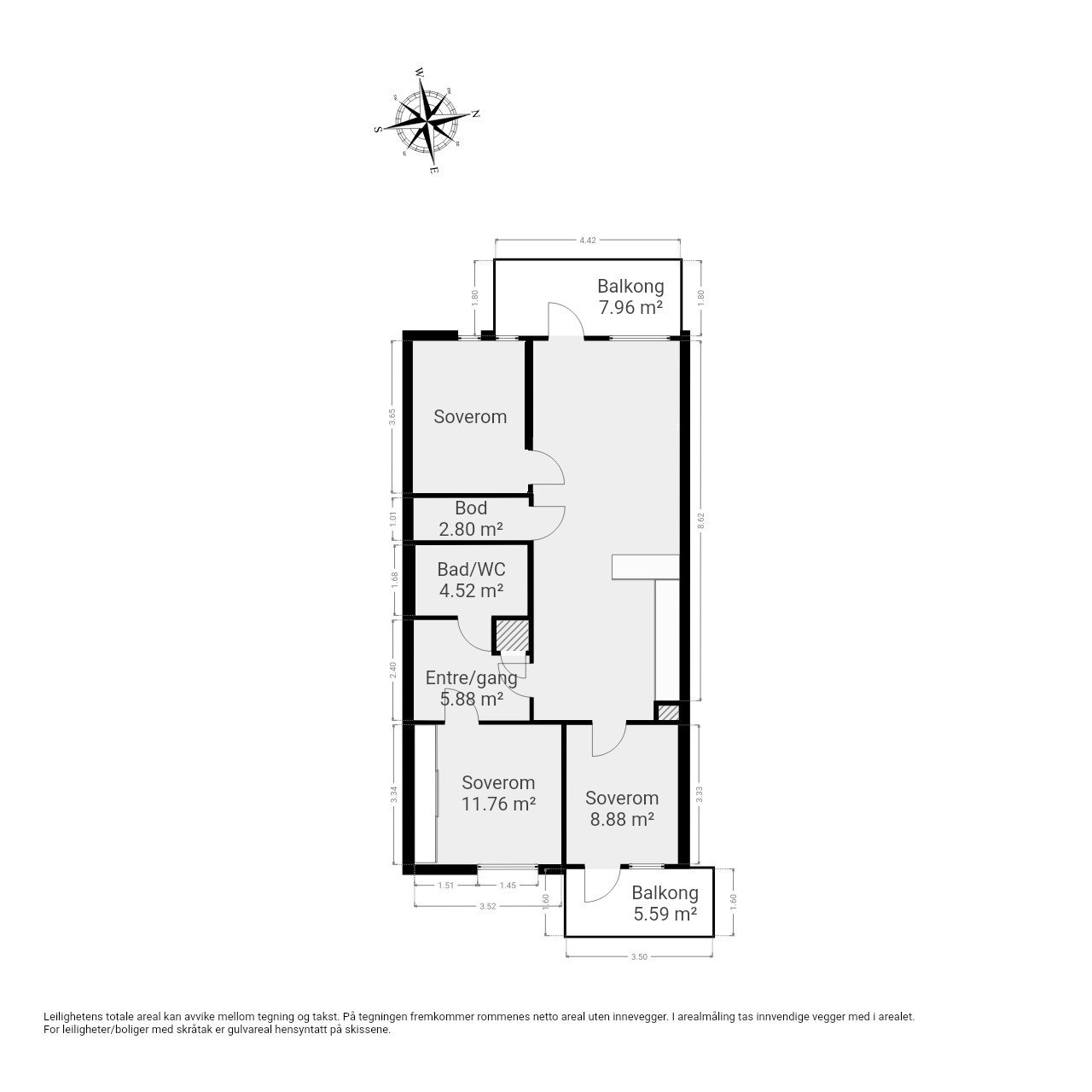 Boligen var opprinnelig tegnet som 4-roms og kan med enkle grep bygges tilbake igjen til dette ved behov/ønske. Galleribilde