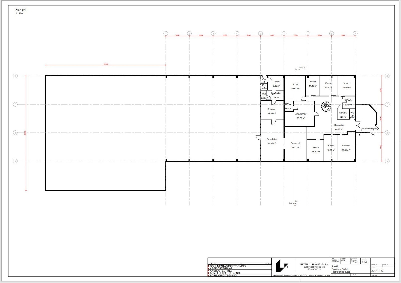 Plantegning 1.etg. Galleribilde