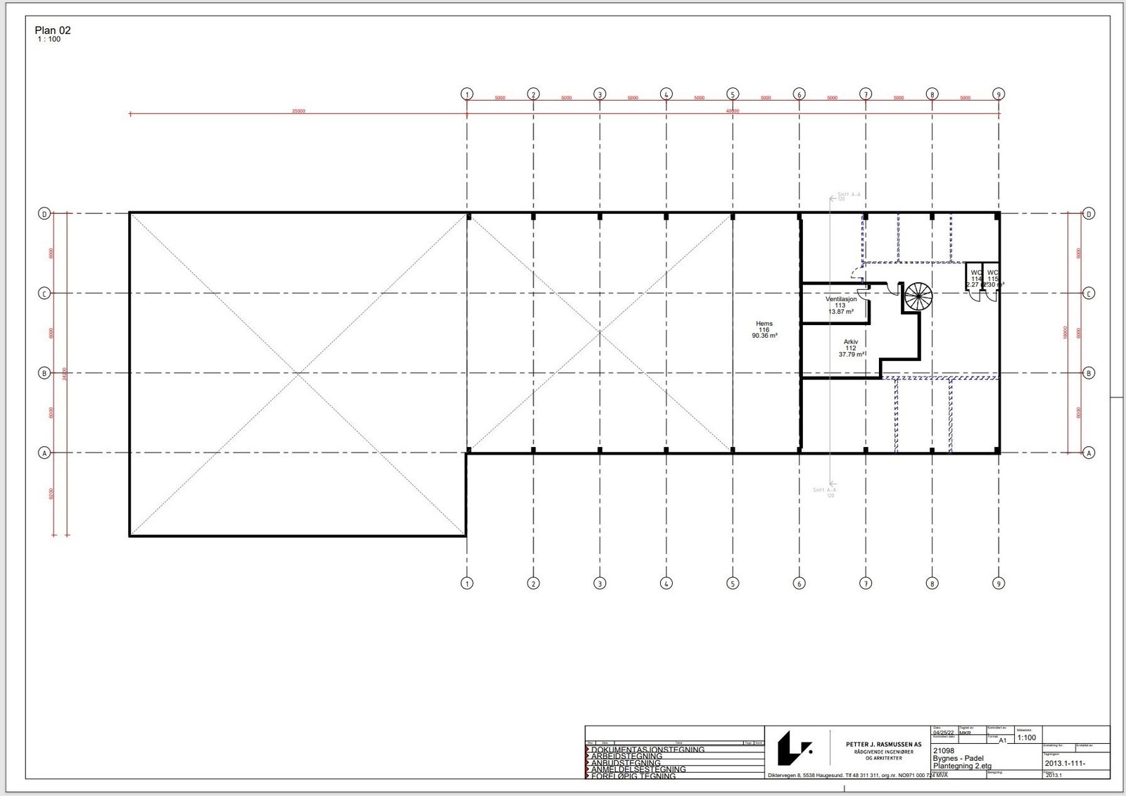Plantegning 2.etg. Galleribilde