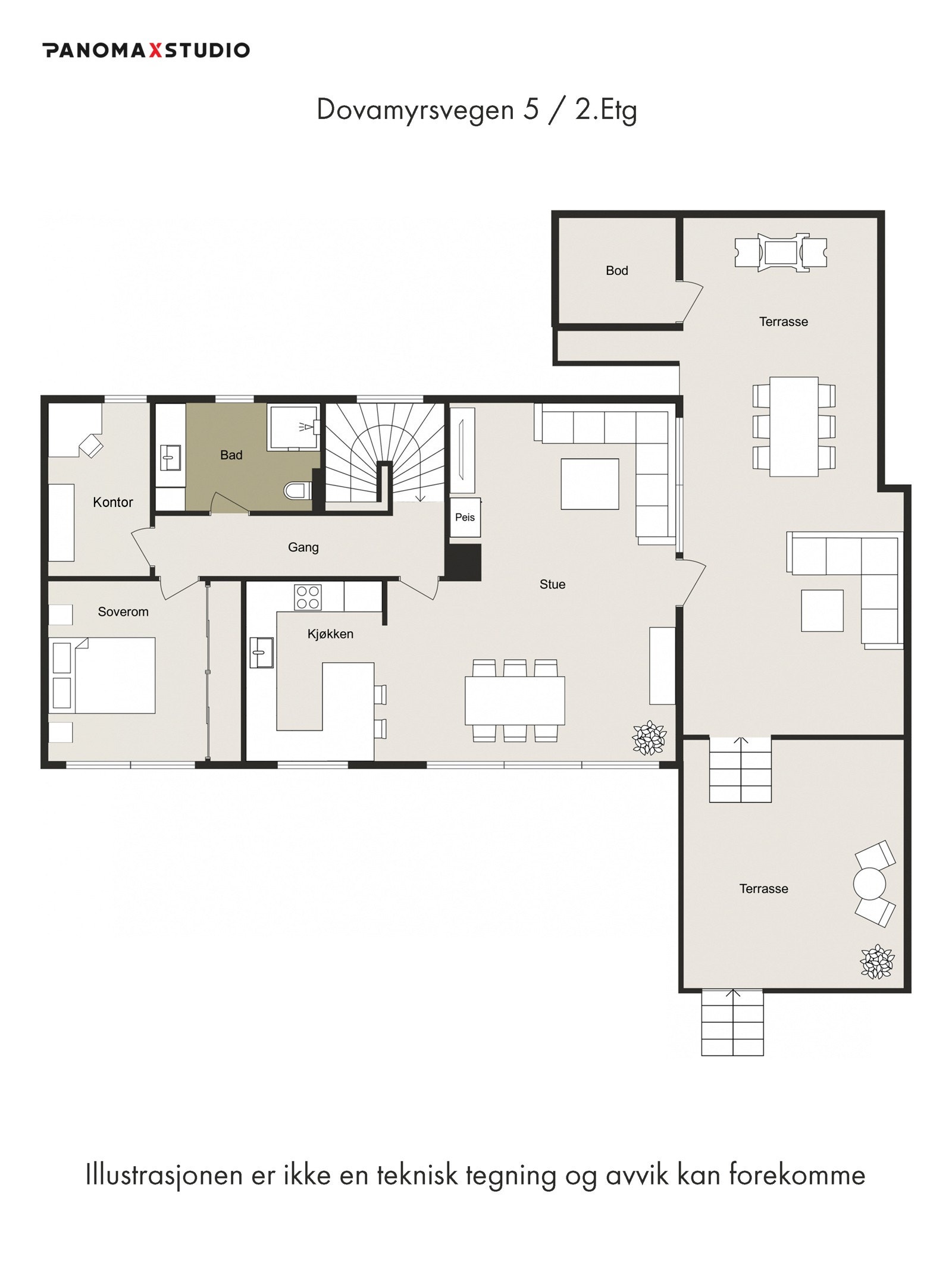 Plantegning 1. etasje Galleribilde