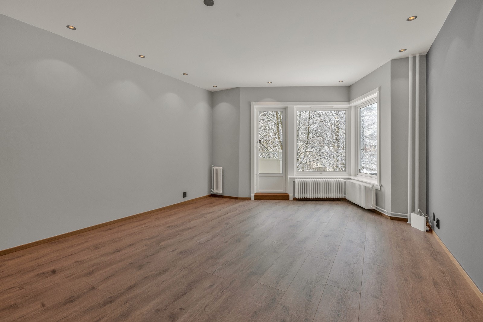 Romslig stue med downlights Galleribilde