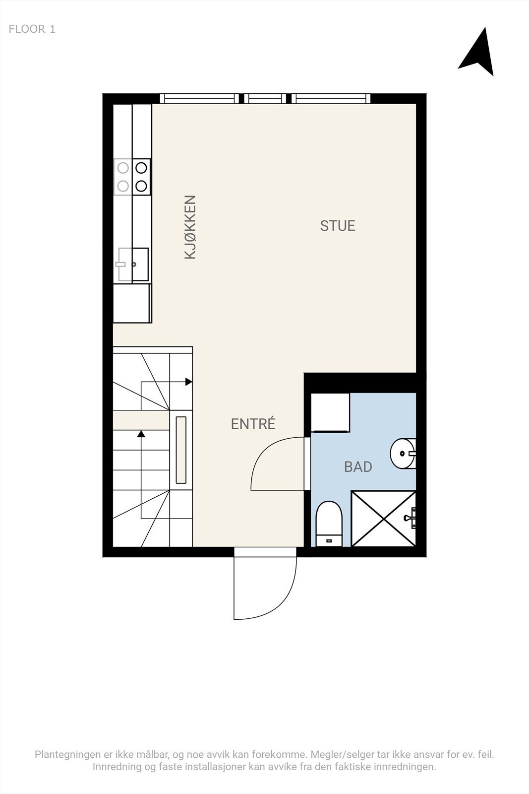 Plantegning av 1.etasje. Galleribilde