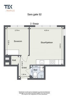 Planløsningen er supereffektiv der boligens 36 kvm er godt utnyttet. Galleribilde