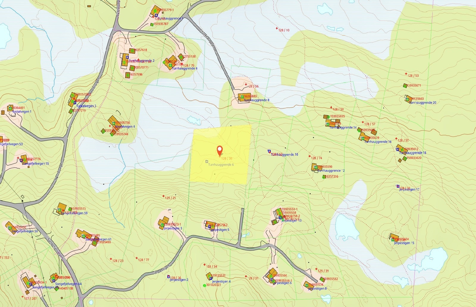 Kart over tomten Galleribilde