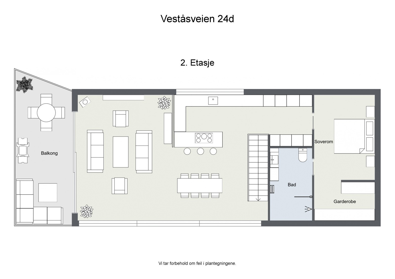 Plantegning for hovedetasjen (2.etg) Galleribilde