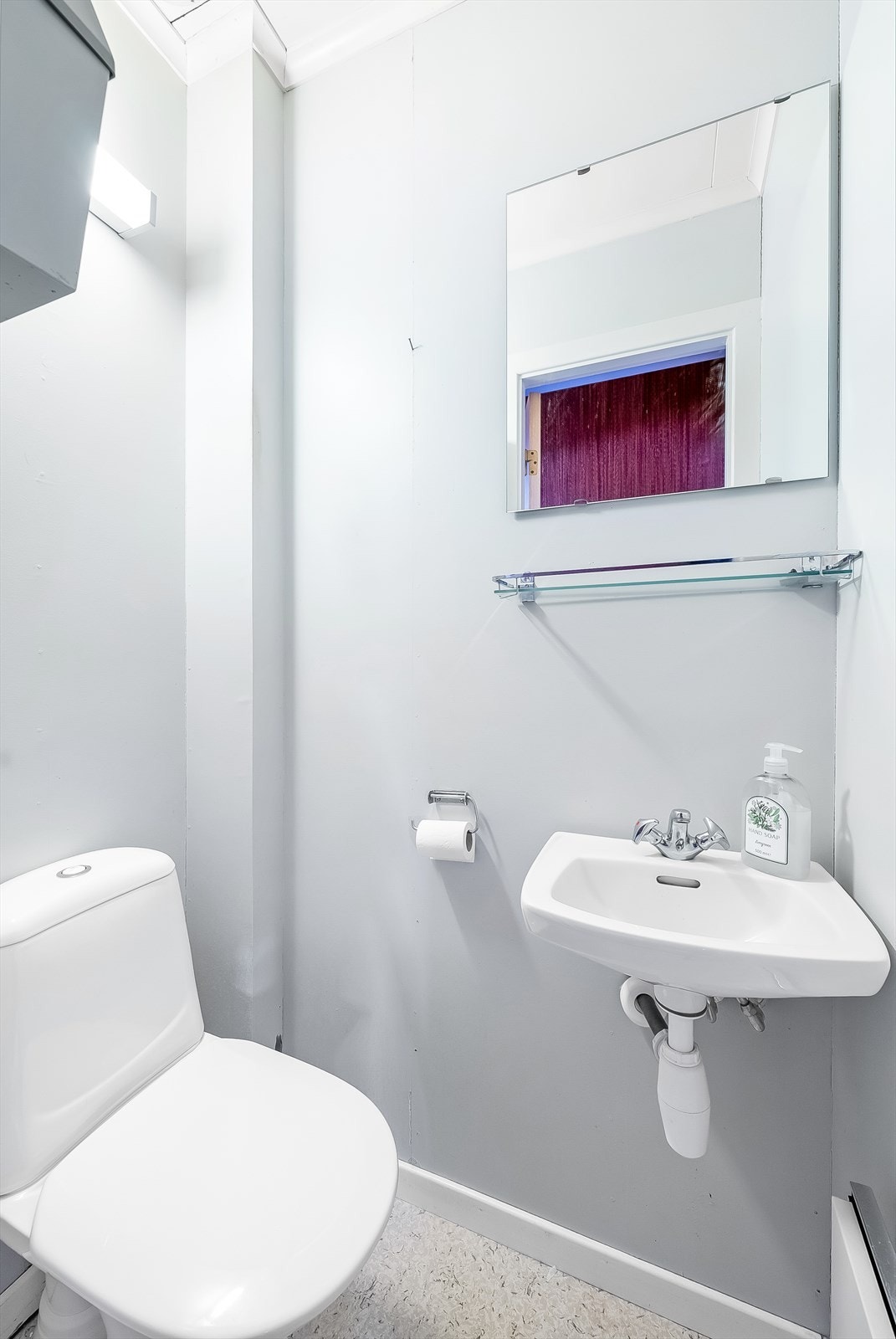 Toalettrom vegg-i-vegg med dusjrommet. Galleribilde