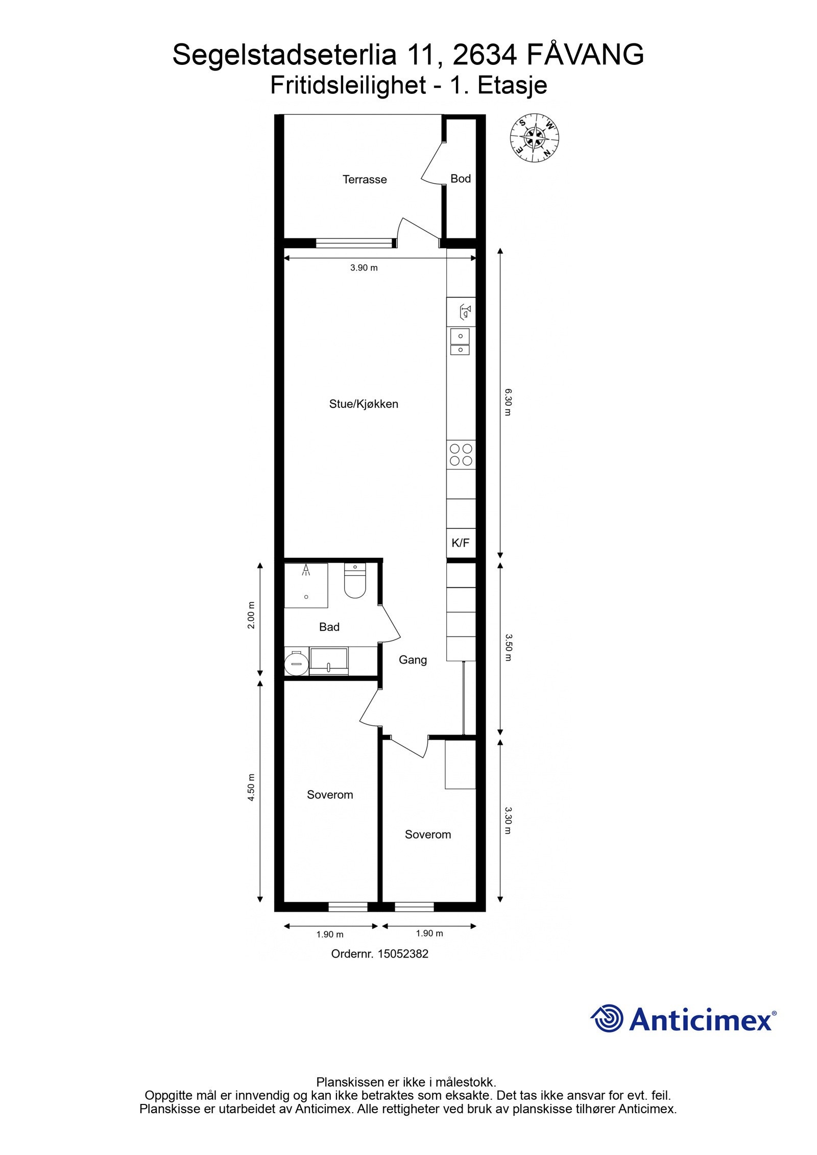 Plantegning med mål Galleribilde