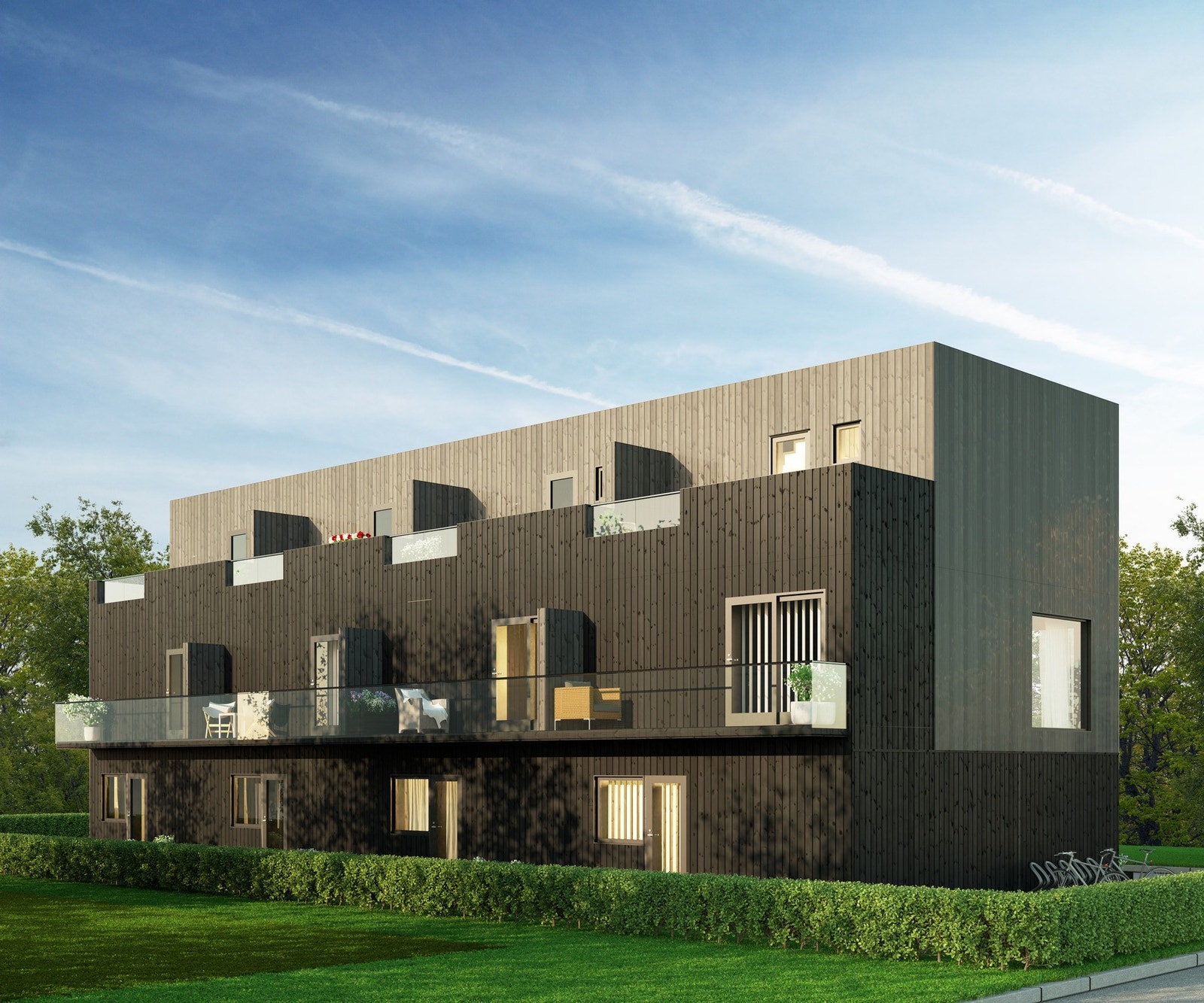 Rekkehus oppført i tre etasjer over kjeller med vestvendt takterrasse & gangavstand til alle sentrumsfasiliteter. Galleribilde