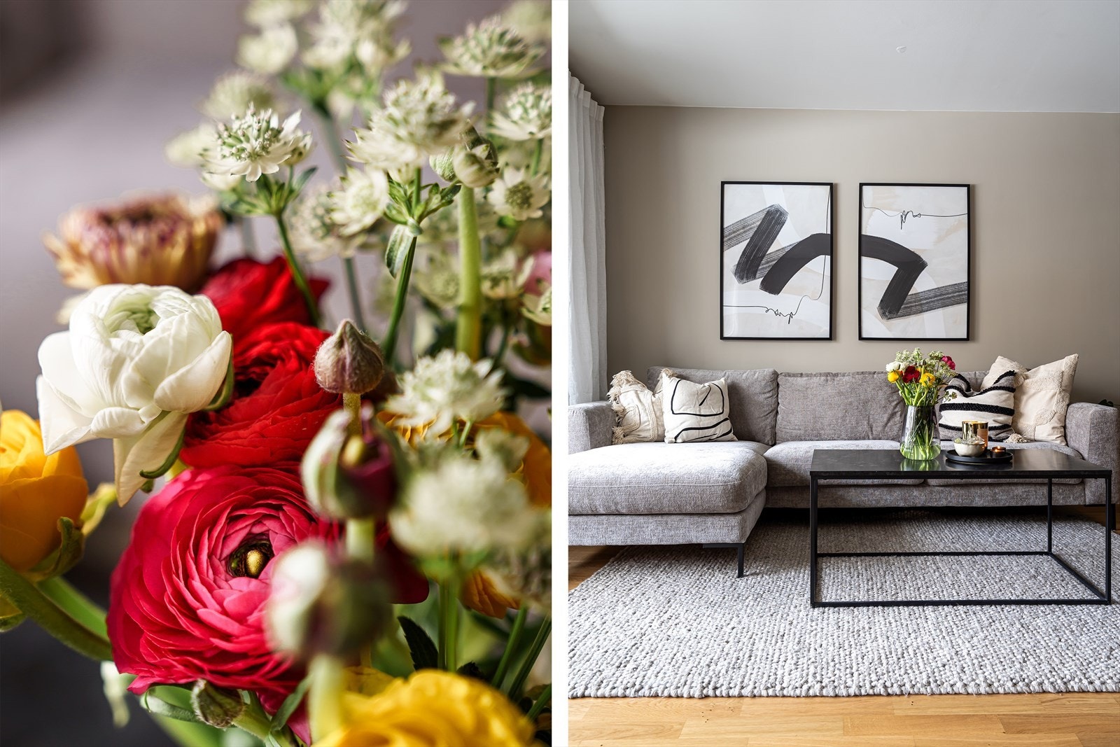 Boligen er oppmalt i en moderne og gjennomført fargepalett. Galleribilde