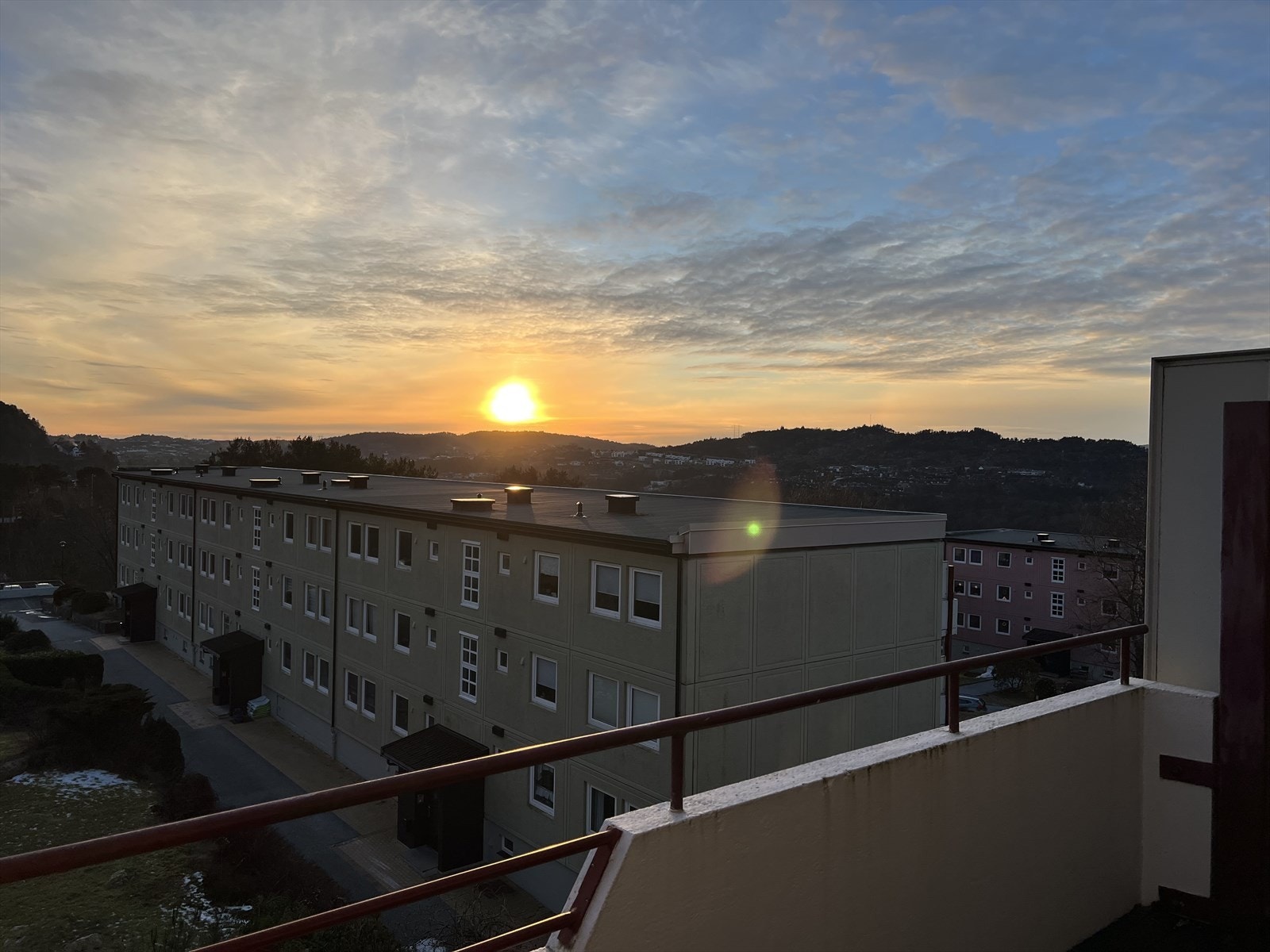 Solnedgang fra balkongen Galleribilde