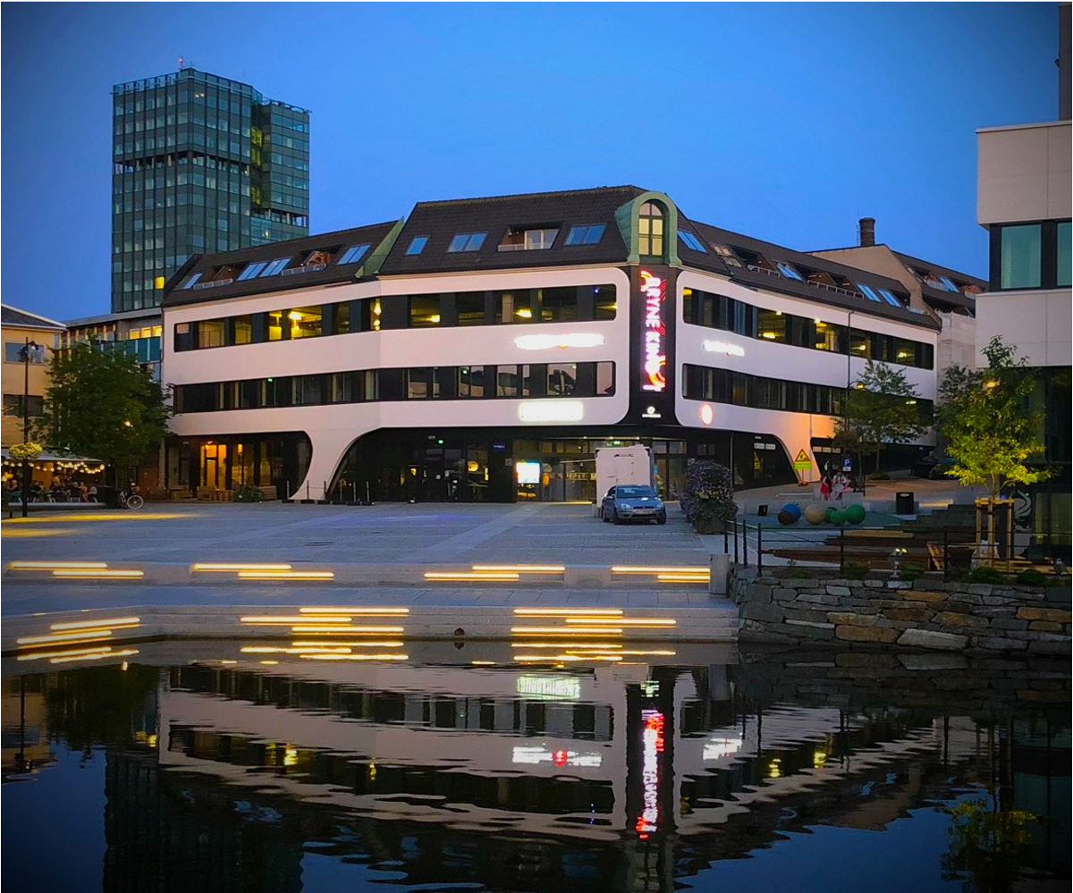 Cinema AS, Bryne Torg by night Galleribilde