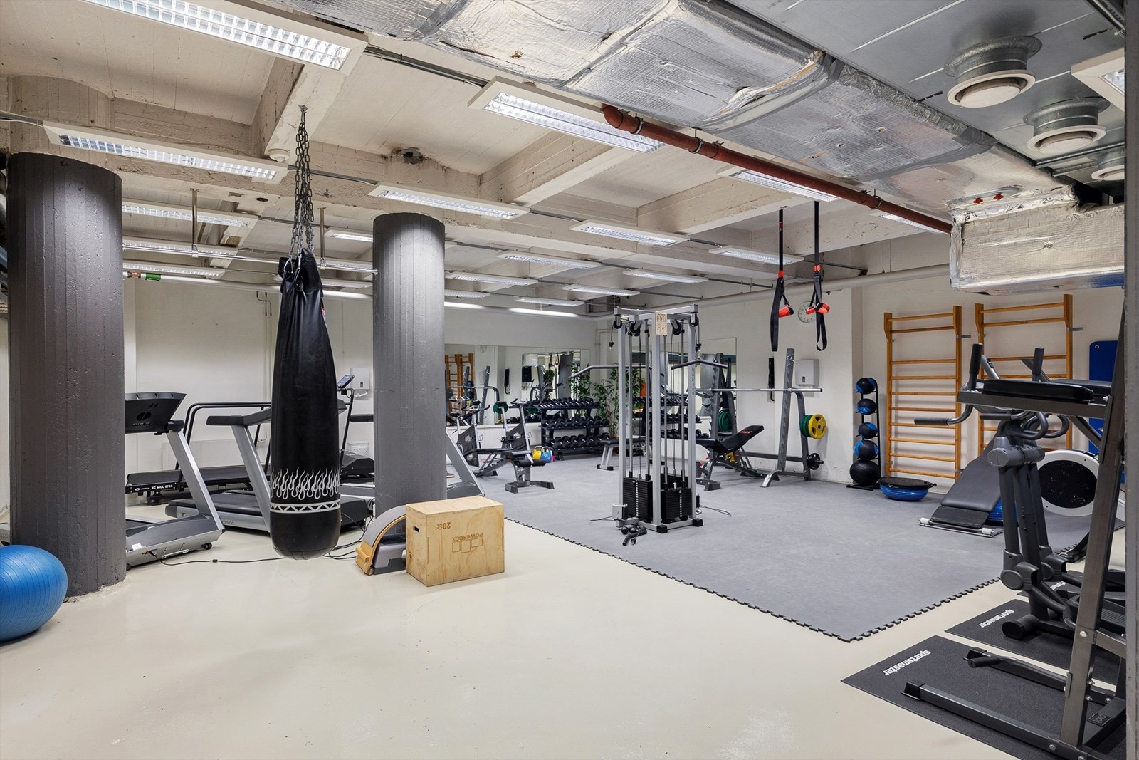 Felles treningsrom med attraktive apparater Galleribilde