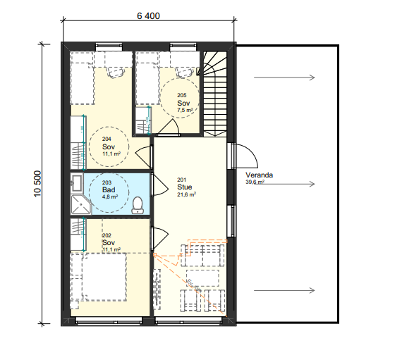 Enebolig 2. etasje Galleribilde