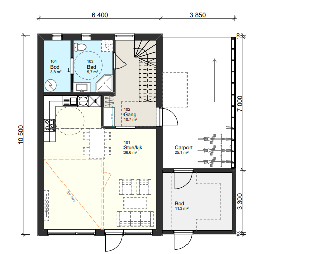 Enebolig 1. etasje Galleribilde