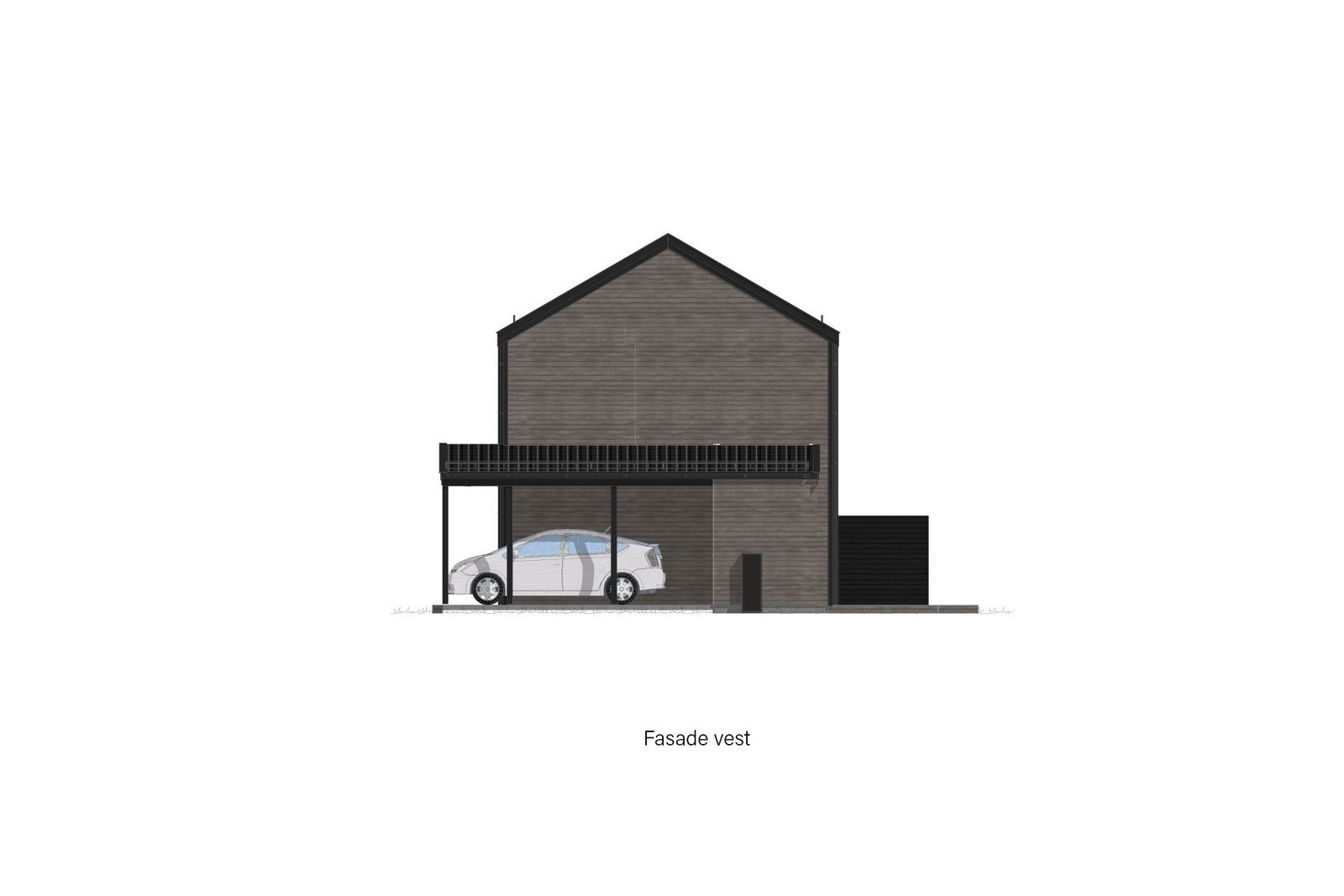 Fasadetegning av boligen Galleribilde