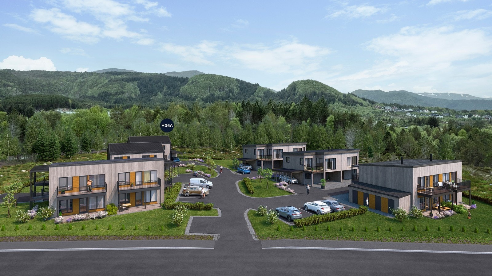 Boligen ligger bakerst i feltet Galleribilde