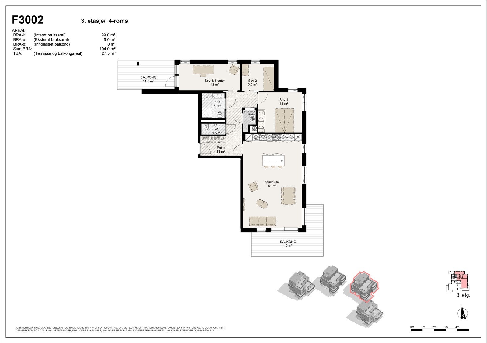 Plantegning leilighet F3002 Galleribilde