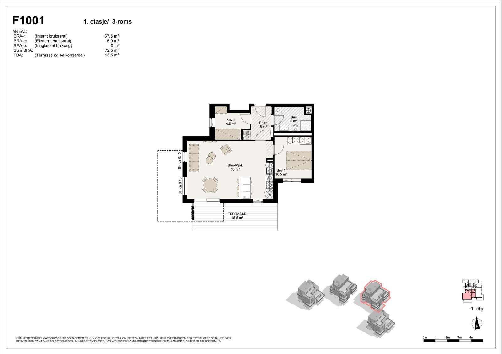 Plantegning leilighet F1001 Galleribilde