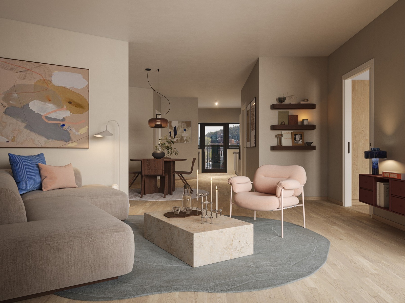 Lys og gjennomgående 4-roms leilighet med 2 balkonger og andre herlige kvaliteter. Illustrasjon, avvik vil forekomme. Galleribilde