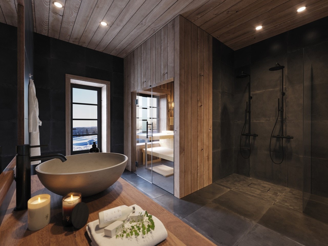 Eksempelbilde bad tilsvarende hytte beliggende på Kvitfjell. Galleribilde