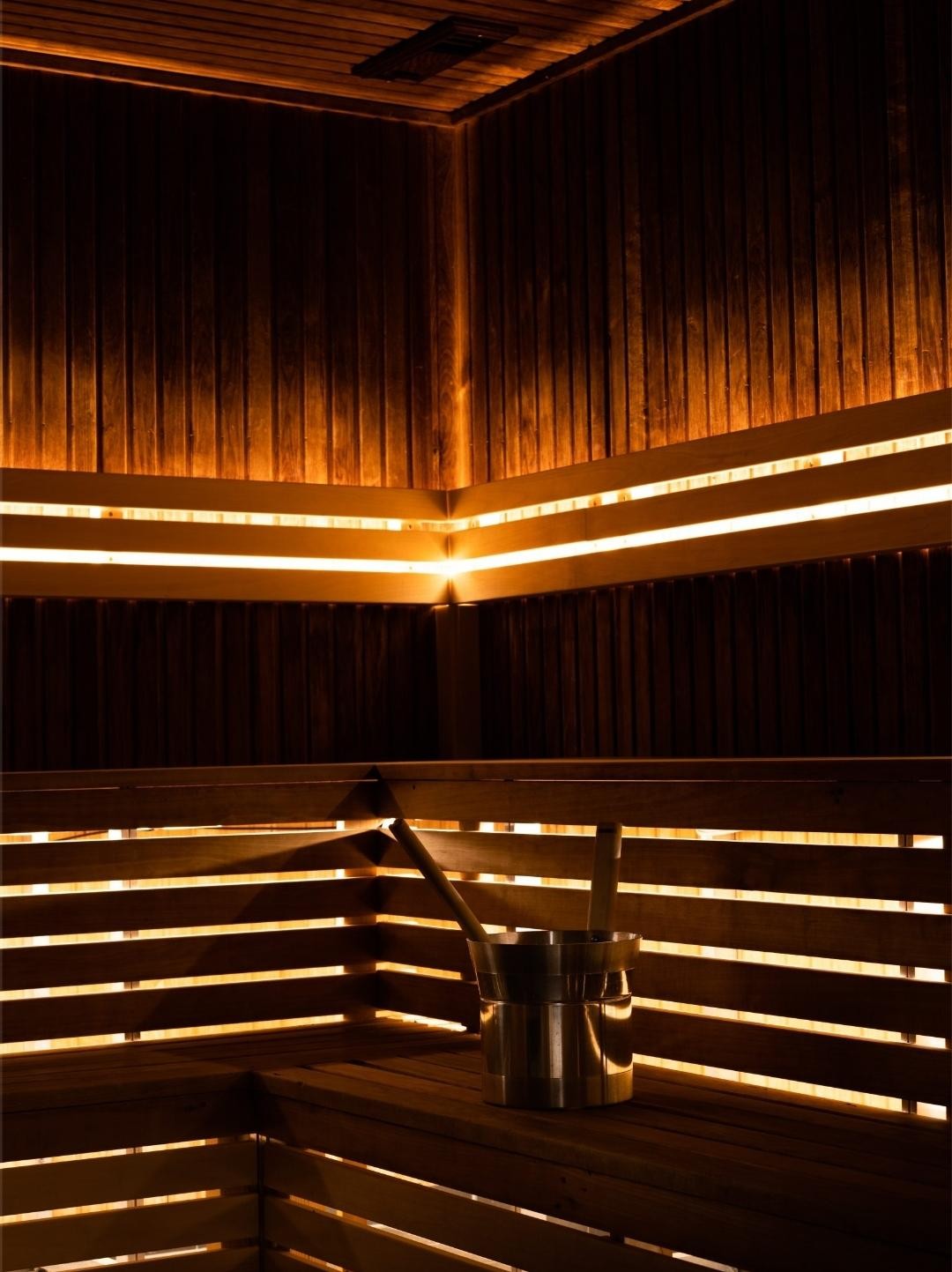 Badstu på Velvære Spa fire minutters gange fra hybelen Galleribilde