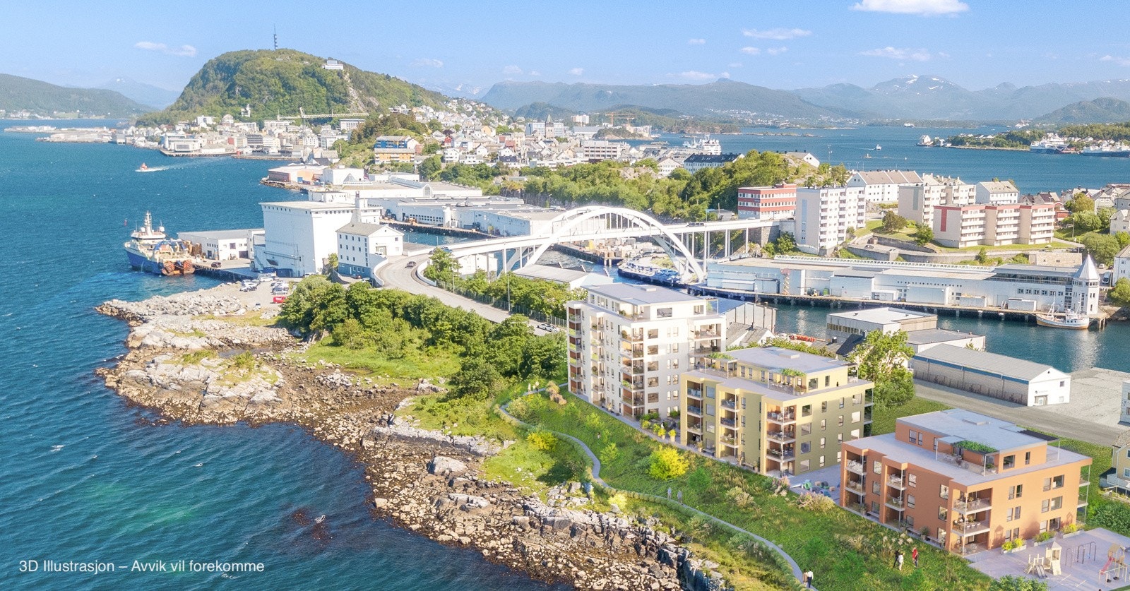 Her vil du bo tett på naturen, men likevel sentralt med gåavstand til dagligvarebutikker og busstopp like i nærheten og ca 15 min. å gå til Ålesund sentrum. Galleribilde