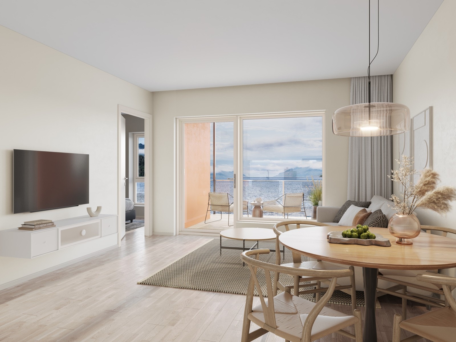 Velkommen til Steinvågneset - Leilighet 103 i blokk C. Lekker 3-roms med balkong på 10,8 kvm. og en fantastisk utsikt og nærhet til sjøen. Galleribilde