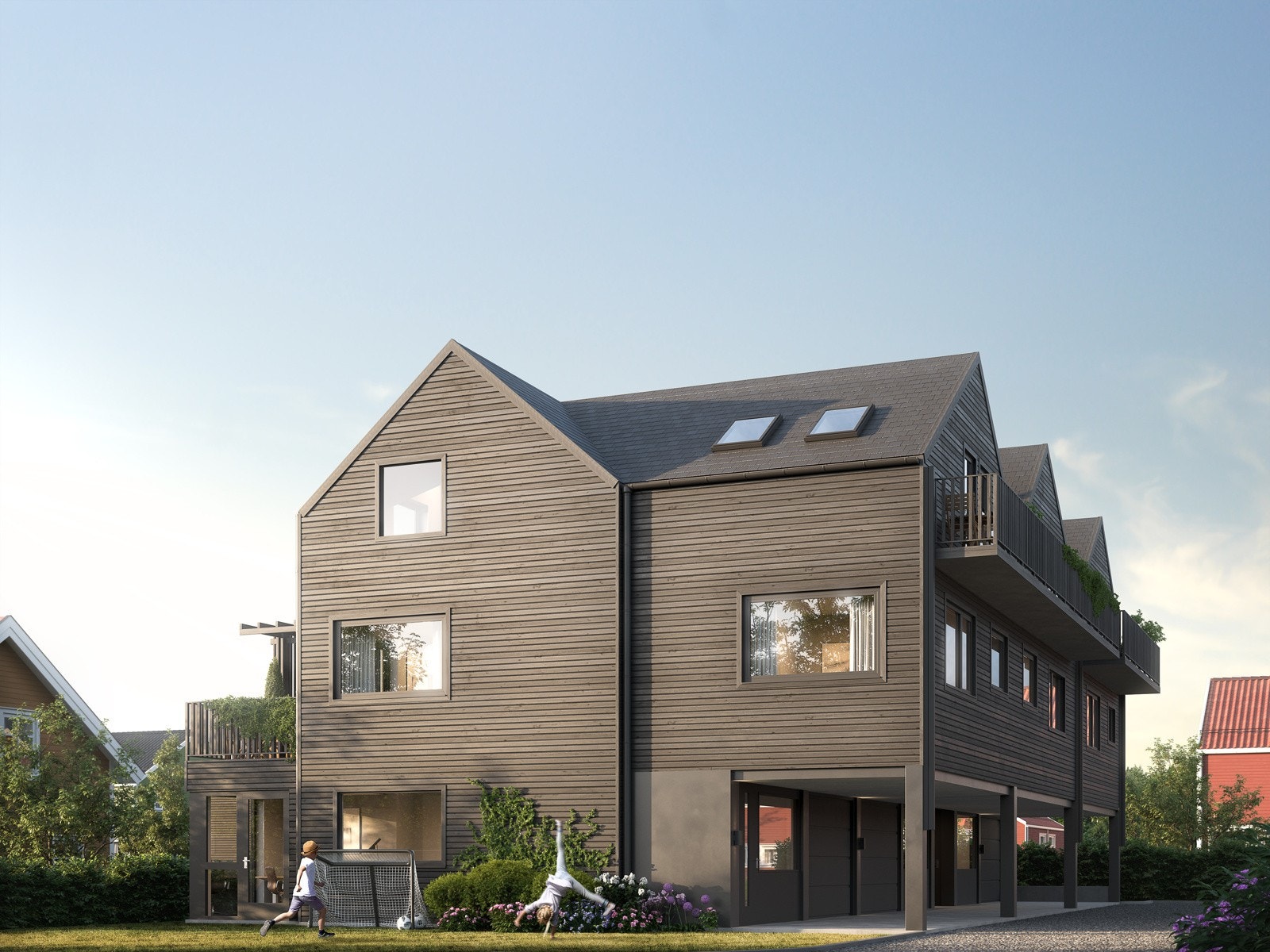 Prosjekterte familieboliger - TEK 17 standard - Solrik hage - Garasje - Stille og barnevennlig beliggenhet. Galleribilde