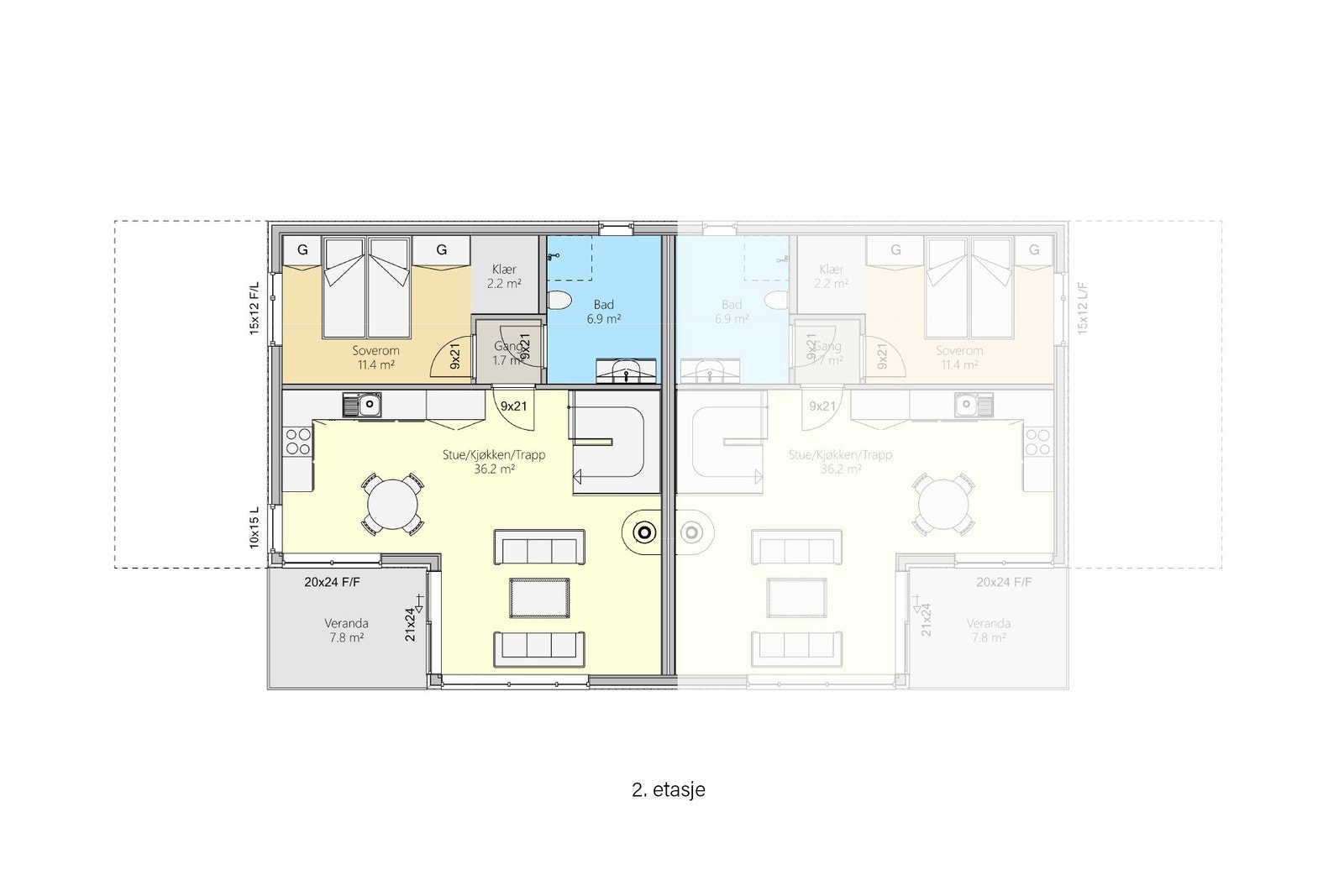 Planløsning 2. etasje Galleribilde