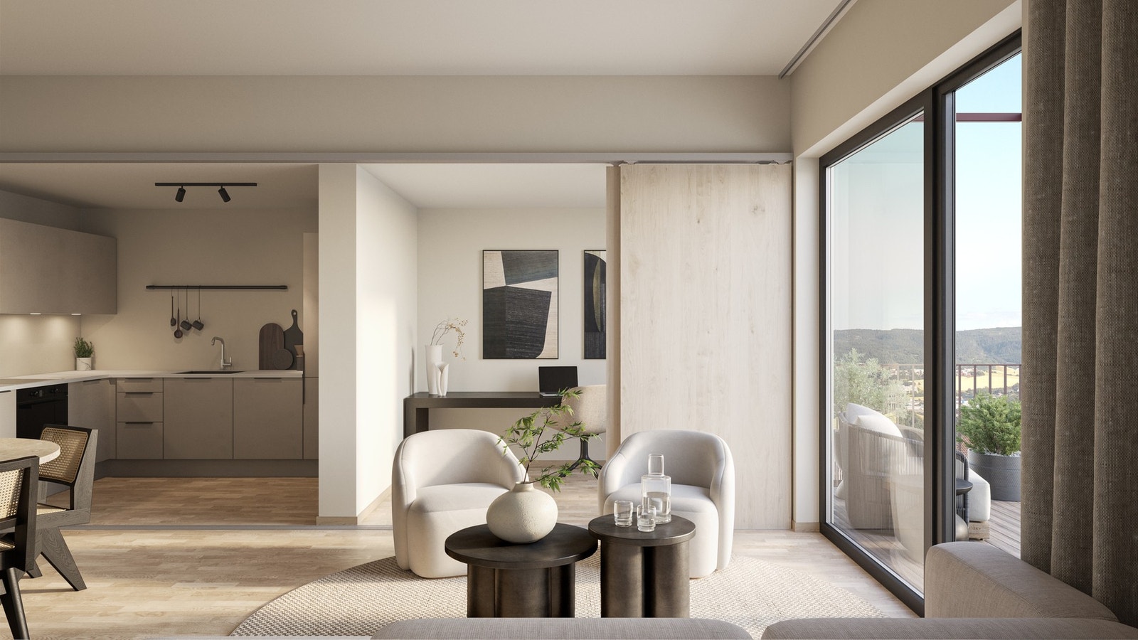 Leiligheten er gjennomgående, som vil gi rikelig med naturlig lys. Illustrasjon, avvik vil forekomme. Galleribilde