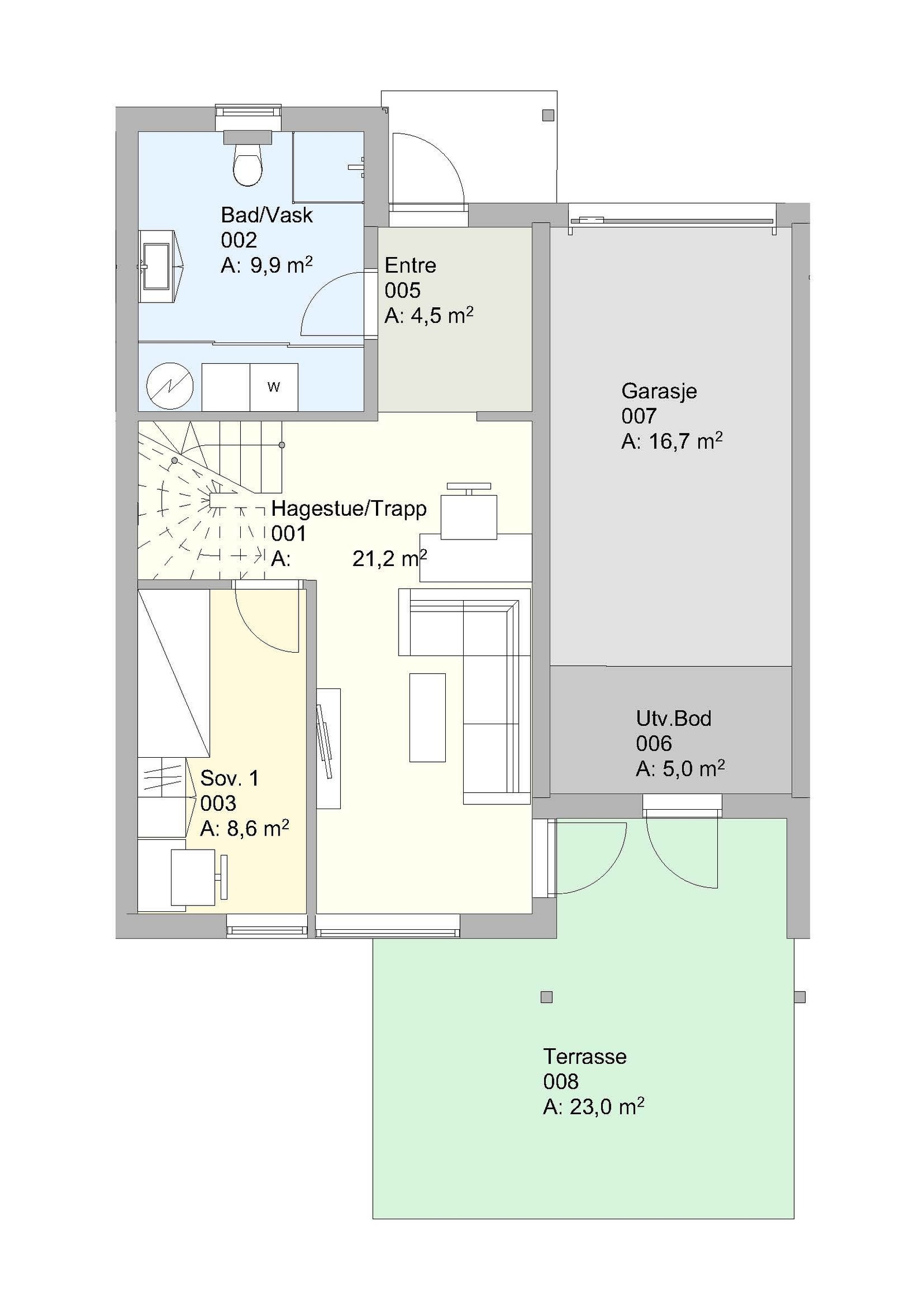 Plantegning 1.etg Galleribilde