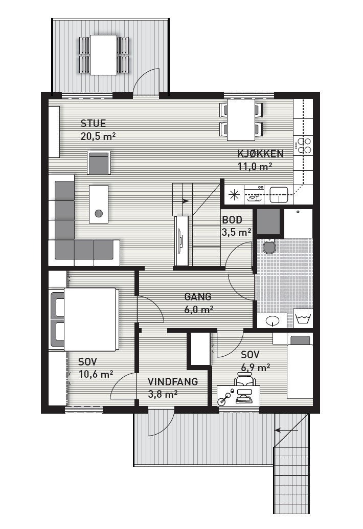 Plantegning av 2. etasje Galleribilde