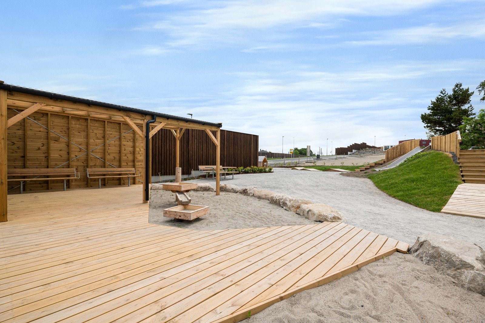 Lekeplassen er ellers også delvis skjermet. Galleribilde
