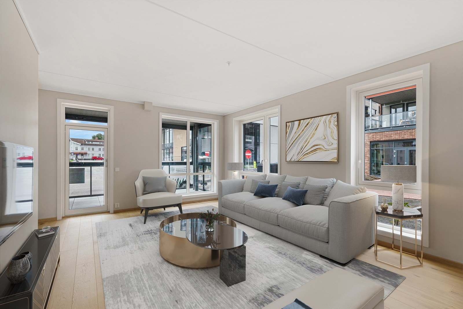 Lyst på ny leilighet ? - digitalt møblert stue. Galleribilde