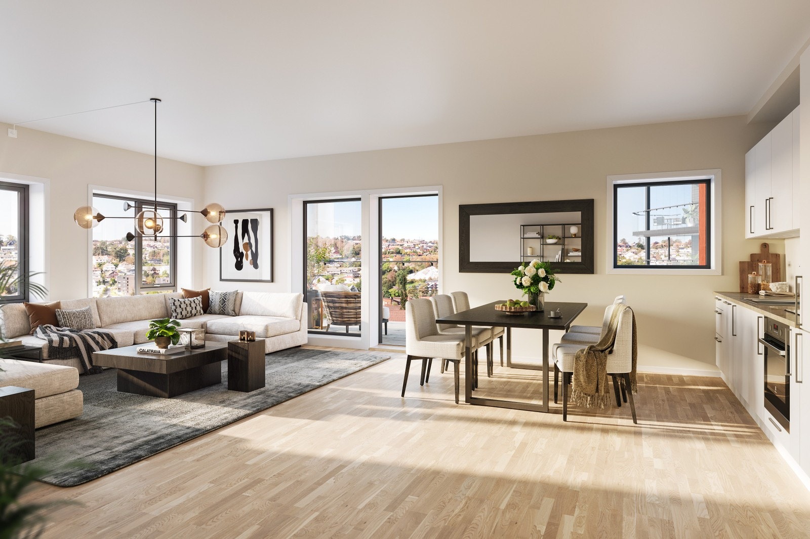 203,303 og 403 har god stue med utsikt og sol til den går ned. Galleribilde