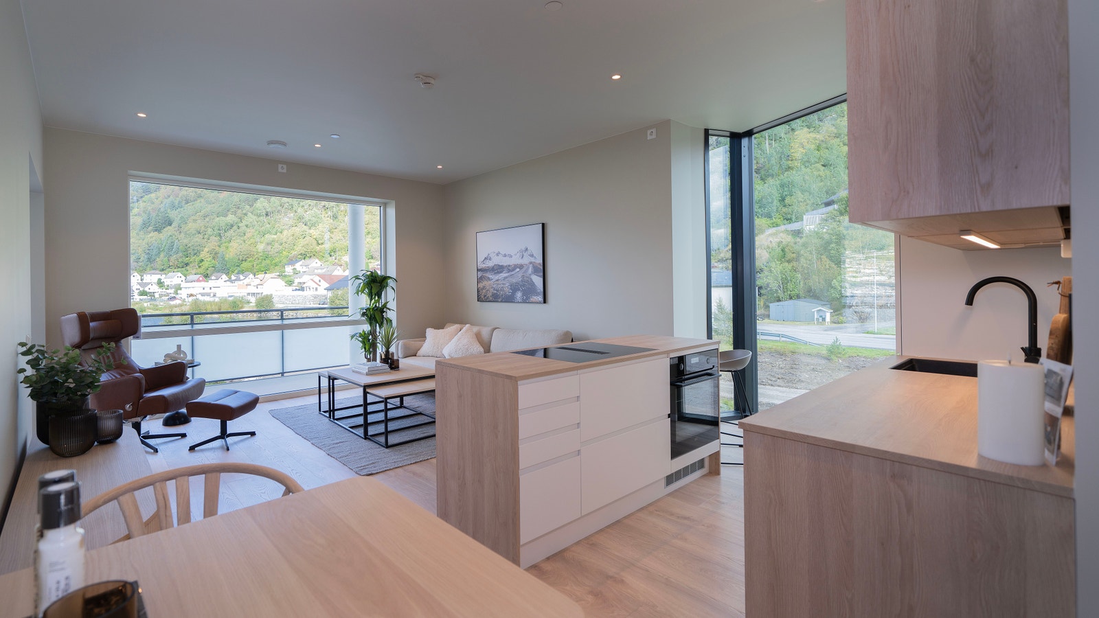 Kjøkken/stue fra leilighet B202(ferdigstilt) Galleribilde